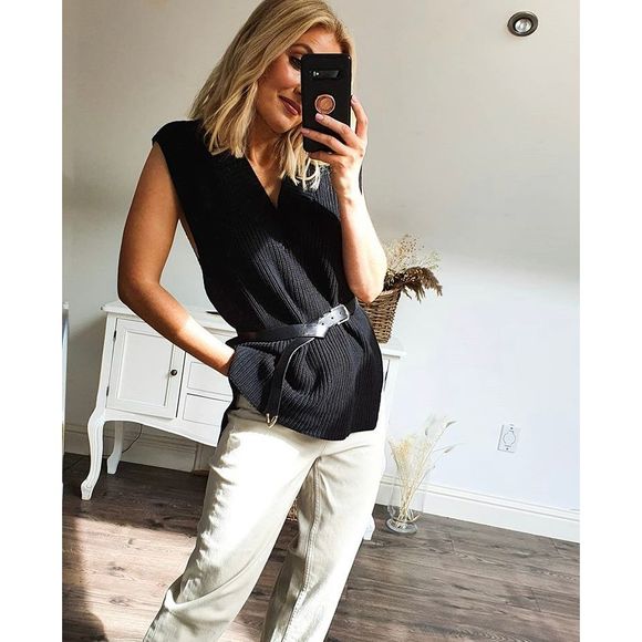 Knitted Oversized Vest Sweater Blogger Favorite - Picture 5 of 6